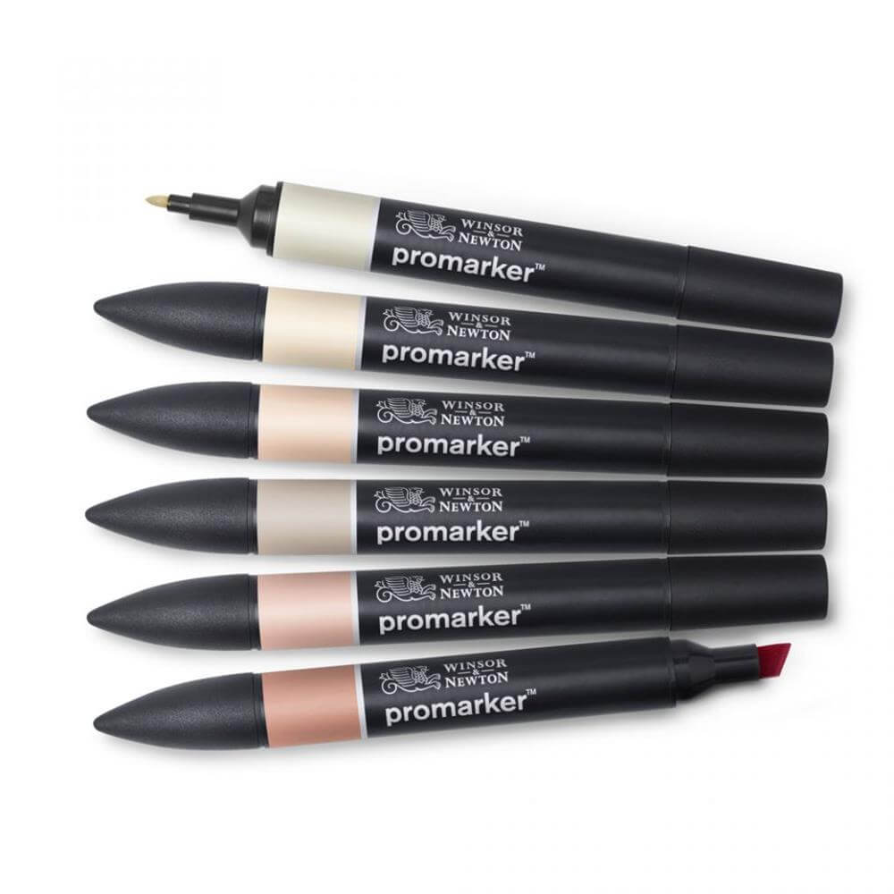 Winsor and Newton 6-Pack ProMarker Skintone Set 1